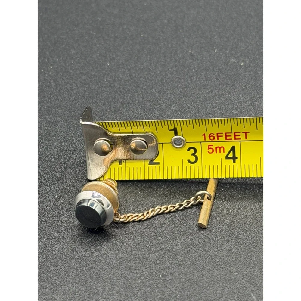 Vintage Cufflink Singles Lot (4) Swank & Unmarked Stone Chain Cuff Links